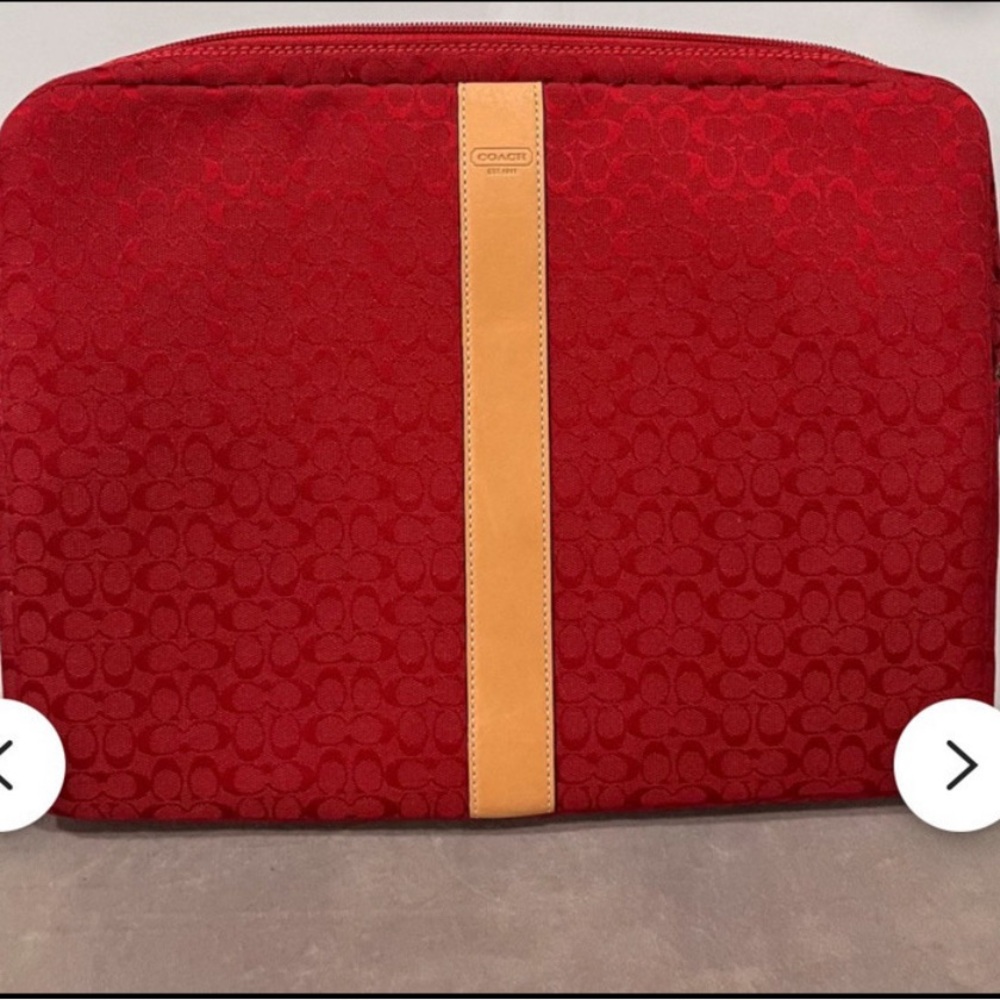 Coach Red and Tan Men's Bag